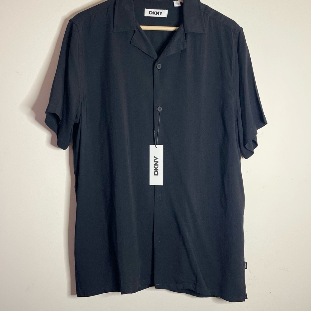 DKNY Men's Black Casual Button Down Shirt